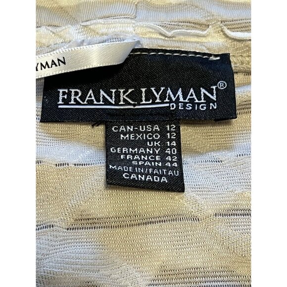 Frank Lyman Cardigan Size 12 Textured Classic City Designer Modern Professional - Picture 4 of 9